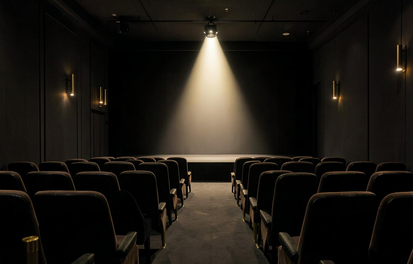 Auditório preparado para o evento presencial Saia da Cela